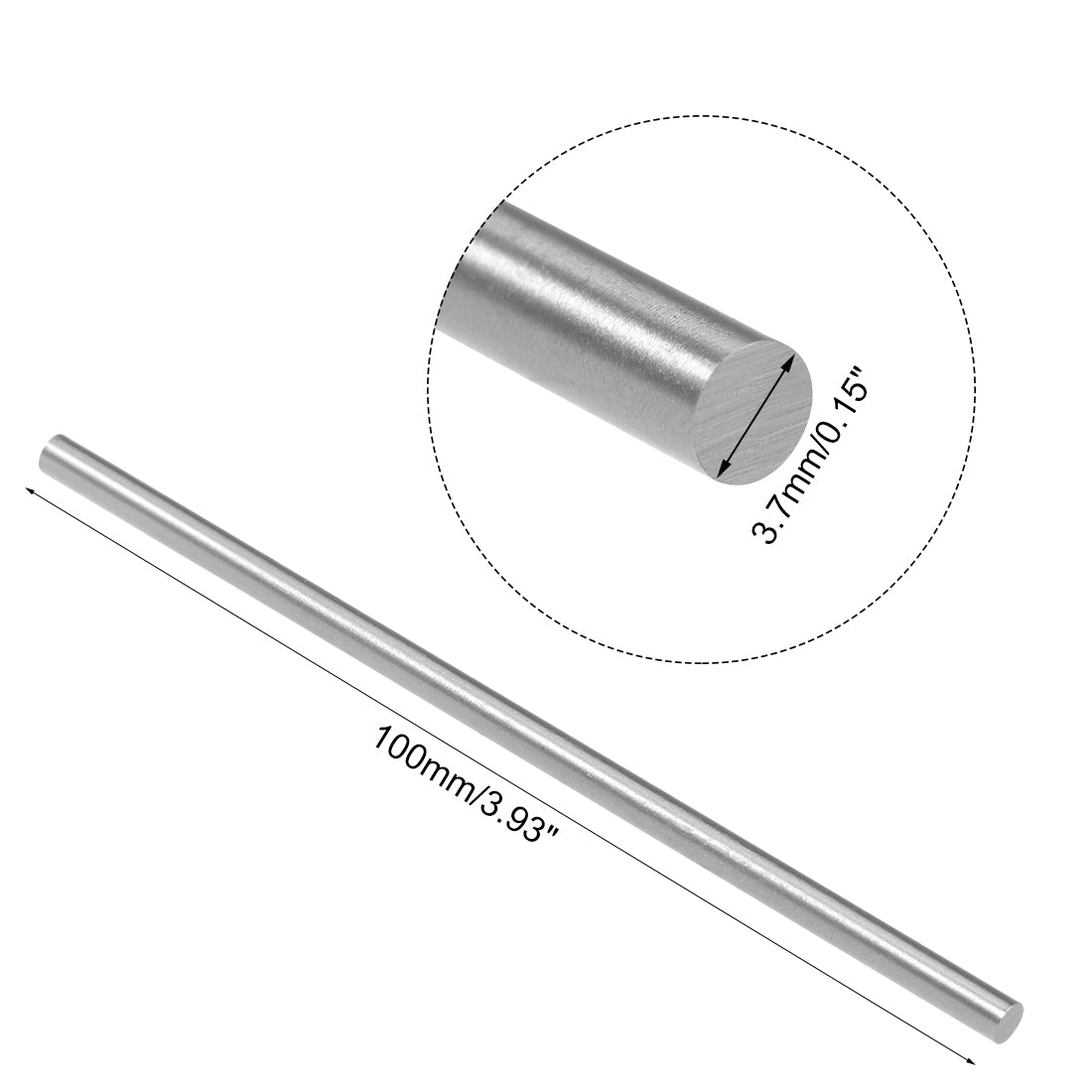 Harfington Round Rod 100mm Length HSS Lathe Bar Stock DIY Craft Tool 5 Pcs