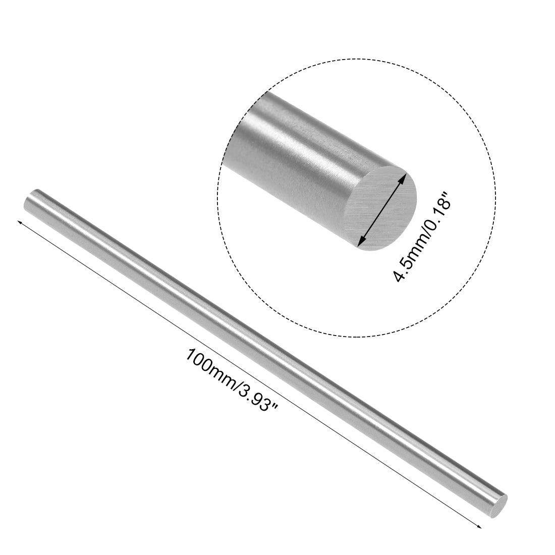 Harfington Round Rod 100mm Length HSS Lathe Bar Stock DIY Craft Tool 5 Pcs