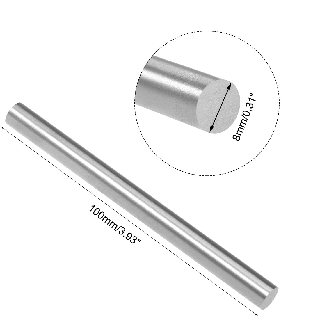 Harfington Round Rod 100mm Length HSS Lathe Bar Stock DIY Craft Tool 2 Pcs