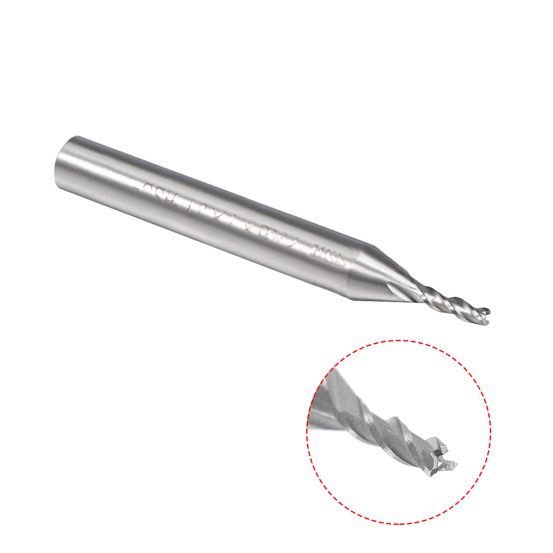 Harfington 4PCS High Speed Steel HSS-AL 3 Flute Straight End Mill Cutter CNC Router Bits, 2 x 6 x 7mm