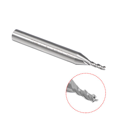 Harfington 4PCS High Speed Steel HSS-AL 3 Flute Straight End Mill Cutter CNC Router Bits, 2 x 6 x 7mm