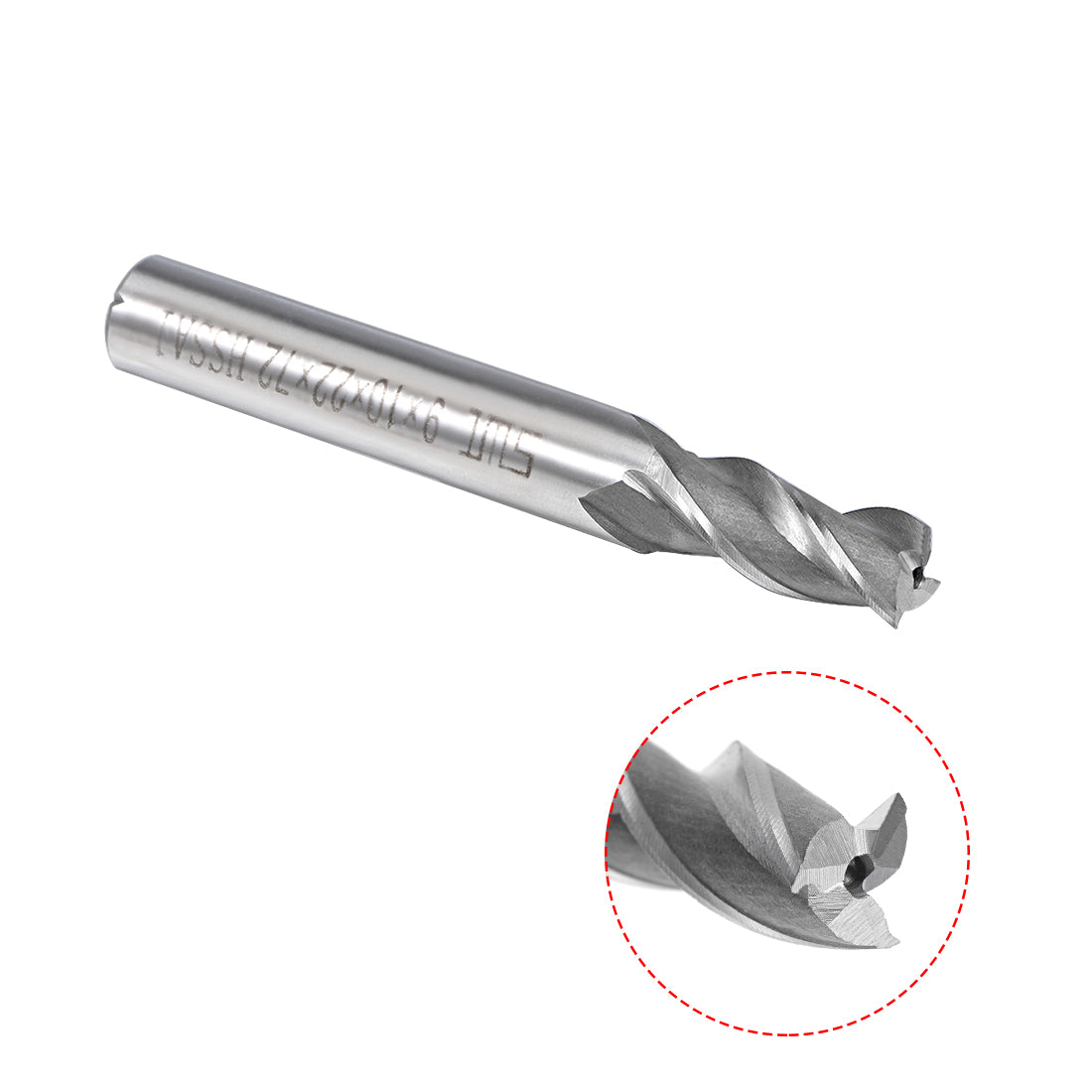 Harfington 2PCS High Speed Steel HSS-AL 3 Flute Straight End Mill Cutter CNC Router Bits, 9 x 10 x 22mm