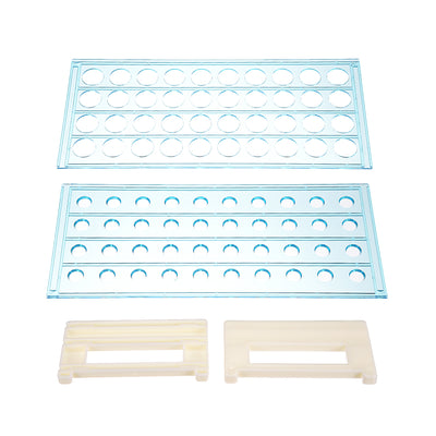 Harfington 18mm Hole Dia Tube Rack Polypropylene 40-Well Blue for 0.5ml, 1.5ml, 1.8ml