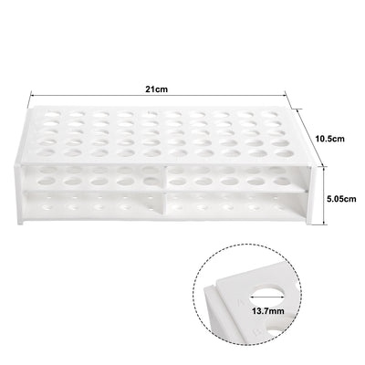 Harfington 13.7mm Hole Dia Tube Rack Polypropylene 50-Well White for 1.5ml.