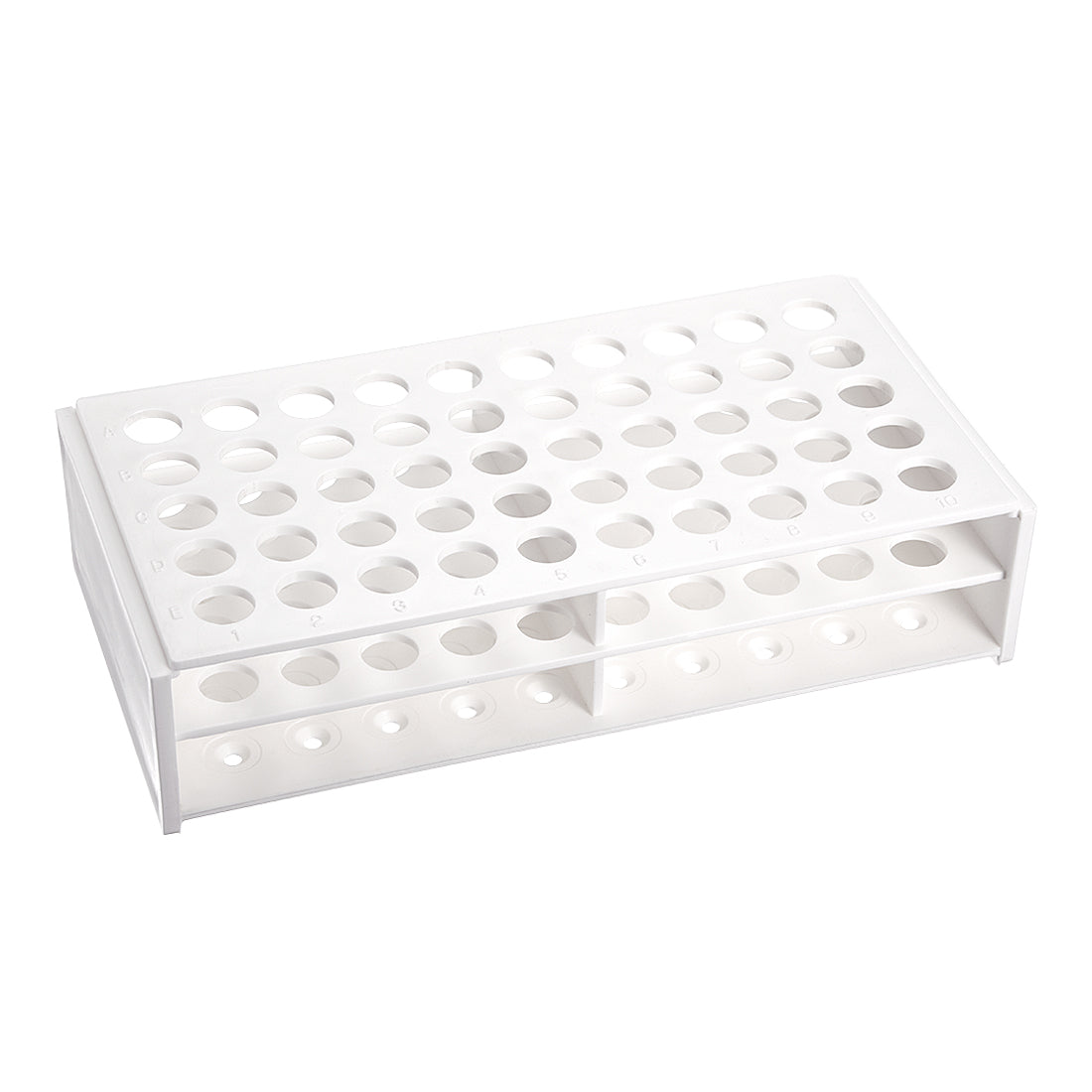Harfington 13.7mm Hole Dia Tube Rack Polypropylene 50-Well White for 1.5ml.