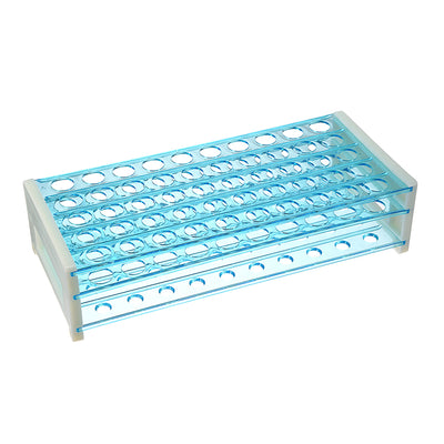 Harfington 15mm Hole Dia Tube Rack Polypropylene 50-Well Blue for 0.5ml, 10ml, 15ml