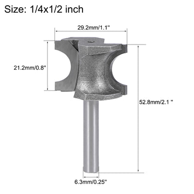 Harfington Half Round End Mill Router Bit Bullnose Grooving Carbide for Woodworking Engraving Edge Trimmer