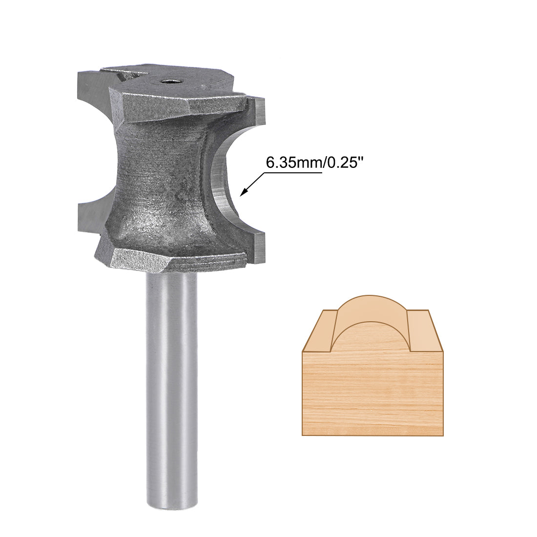 Harfington Half Round End Mill Router Bit Bullnose Grooving Carbide for Woodworking Engraving Edge Trimmer