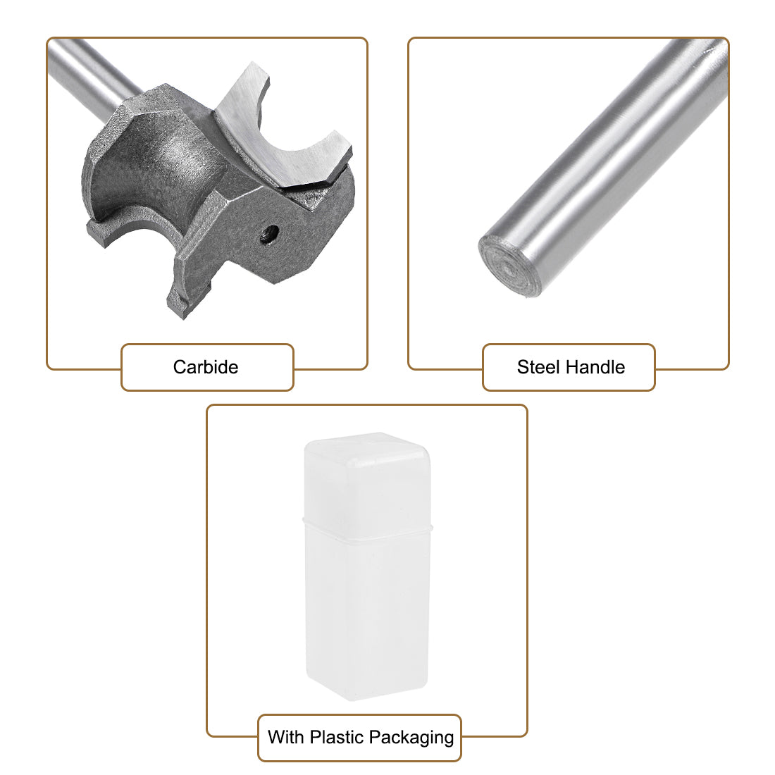 Harfington Half Round End Mill Router Bit Bullnose Grooving Carbide for Woodworking Engraving Edge Trimmer