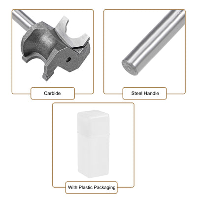 Harfington Half Round End Mill Router Bit Bullnose Grooving Carbide for Woodworking Engraving Edge Trimmer
