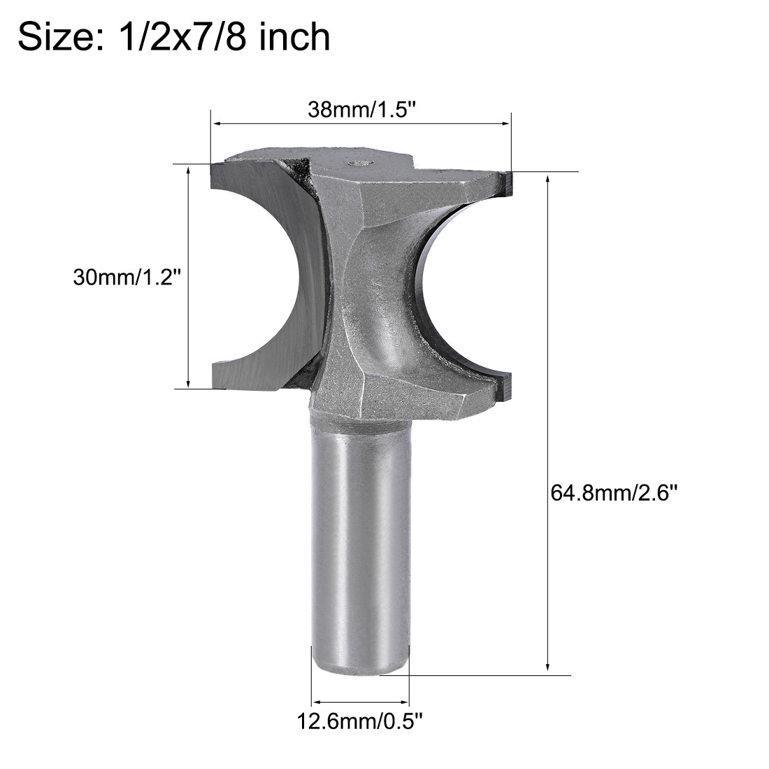 Harfington Half Round End Mill Router Bit Bullnose Grooving Carbide for Woodworking Engraving Edge Trimmer