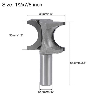 Harfington Half Round End Mill Router Bit Bullnose Grooving Carbide for Woodworking Engraving Edge Trimmer