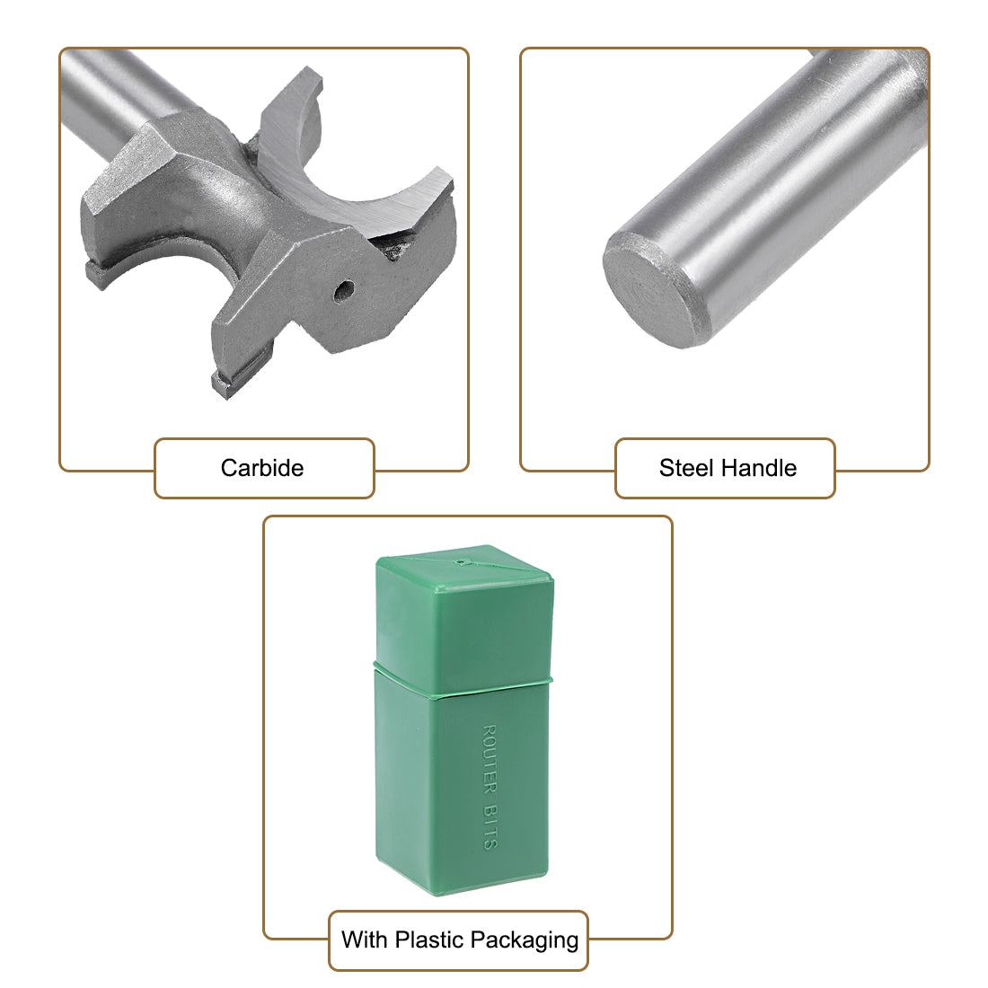 Harfington Half Round End Mill Router Bit Bullnose Grooving Carbide for Woodworking Engraving Edge Trimmer