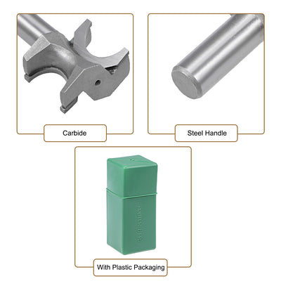 Harfington Half Round End Mill Router Bit Bullnose Grooving Carbide for Woodworking Engraving Edge Trimmer