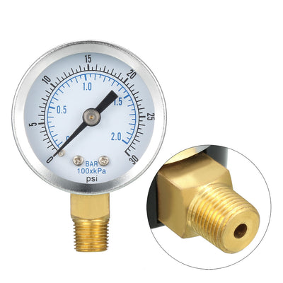 Harfington 0-30 Psi/0-2 Bar Dual Scale , 1.4" Dial , 1/8" BSPT Male Bottom Mount