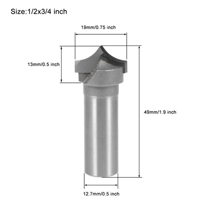 Harfington Router Bit 1/2 Shank 3/4 inch Dia Tapered End Mill, Carbide for Woodworking Engraving Machine Edge Trimme