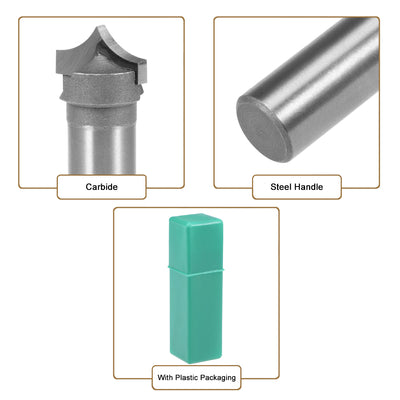 Harfington Router Bit 1/2 Shank 3/4 inch Dia Tapered End Mill, Carbide for Woodworking Engraving Machine Edge Trimme