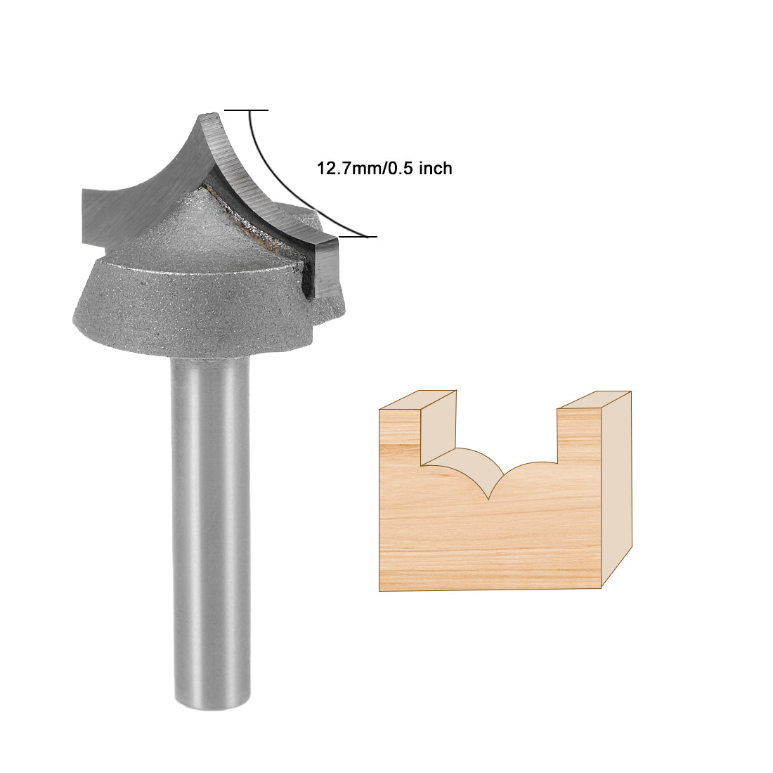 Harfington Router Bit 1/4 Shank 1 inches Dia Tapered End Mill, Carbide for Woodworking Engraving Machine Edge Trimmer