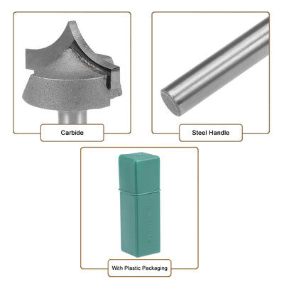 Harfington Router Bit 1/4 Shank 1 inches Dia Tapered End Mill, Carbide for Woodworking Engraving Machine Edge Trimmer