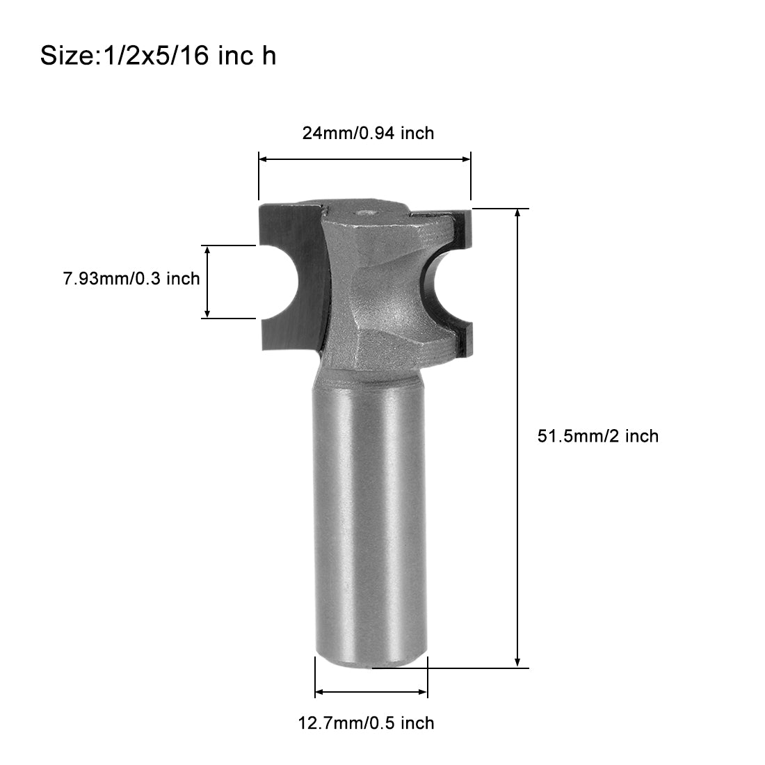 Harfington Half Round End Mill Router Bit Bullnose Grooving Carbide for Woodworking Engraving Edge Trimmer