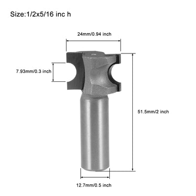 Harfington Half Round End Mill Router Bit Bullnose Grooving Carbide for Woodworking Engraving Edge Trimmer