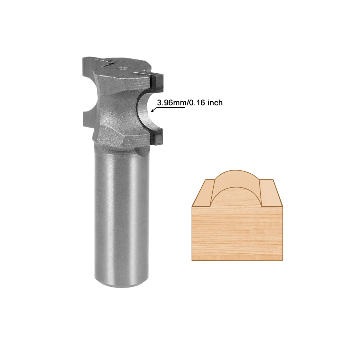 Harfington Half Round End Mill Router Bit Bullnose Grooving Carbide for Woodworking Engraving Edge Trimmer