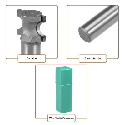 Harfington Half Round End Mill Router Bit Bullnose Grooving Carbide for Woodworking Engraving Edge Trimmer