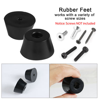 Harfington 12pcs Rubber Feet Bumper Buffer Cabinet Leg Pad Desk Protector with Metal Washer