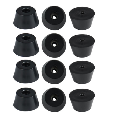 Harfington 12pcs Rubber Feet Bumper Buffer Cabinet Leg Pad Desk Protector with Metal Washer