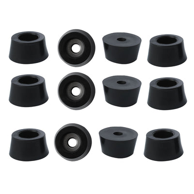 Harfington 12pcs Rubber Feet Bumpers Buffer Cabinet Leg Pad with Metal Washer D21x25xH13mm