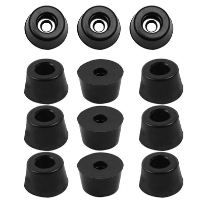 Harfington 12pcs Rubber Feet Bumper Buffer Cabinet Leg Pad Desk Protector with Metal Washer