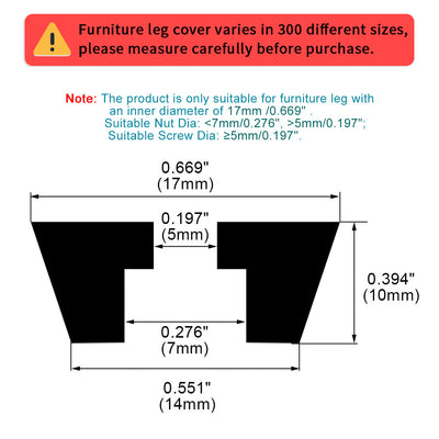 Harfington 16pcs Rubber Feet Bumper Buffer Table Chair Leg Pad Protector with Metal Washer