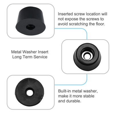 Harfington 16pcs Rubber Feet Bumper Buffer Table Chair Leg Pad Protector with Metal Washer