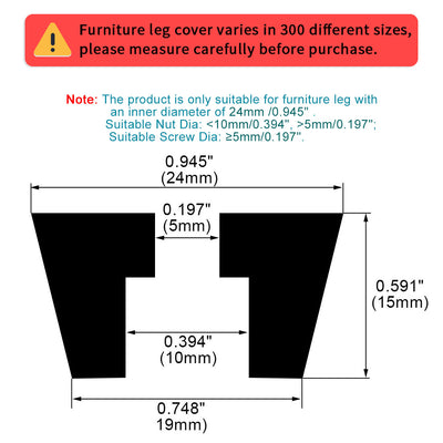 Harfington 14pcs Rubber Feet Bumper Buffer Cabinet Leg Pad Desk Protector with Metal Washer