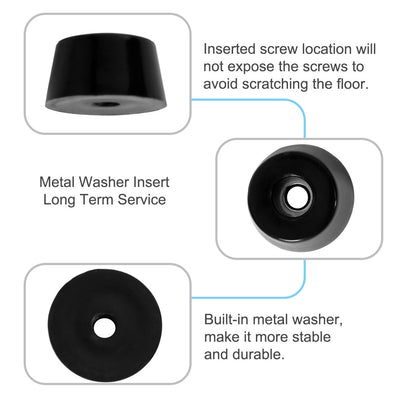 Harfington 14pcs Rubber Feet Bumper Buffer Cabinet Leg Pad Desk Protector with Metal Washer