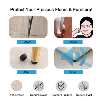 Harfington 14pcs Rubber Feet Bumper Buffer Cabinet Leg Pad Desk Protector with Metal Washer