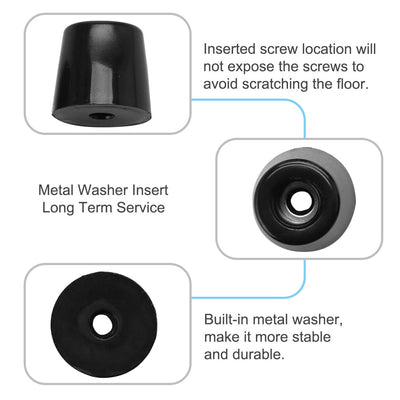 Harfington 16pcs Rubber Feet Bumper Buffer Cabinet Leg Pad Desk Protector with Metal Washer