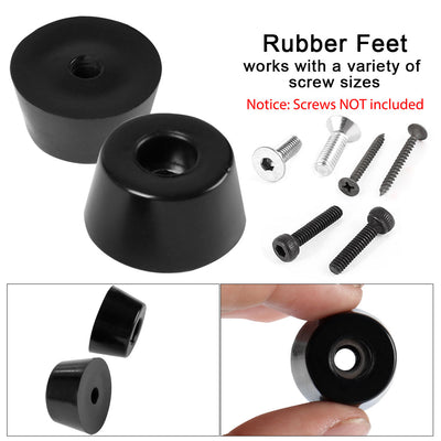 Harfington 12pcs Rubber Feet Bumpers Buffer Feet Furniture Table Cabinet Leg Pads Anti-slip with Metal Washer, D24x20xH13mm