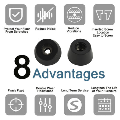 Harfington 16pcs Rubber Feet Bumper Buffer Cabinet Leg Pad Desk Protector with Metal Washer