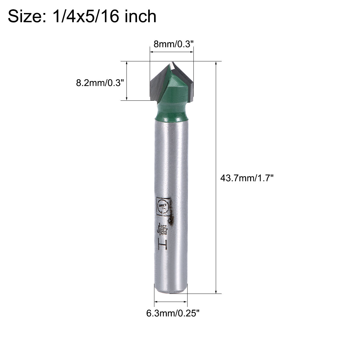 Harfington Router Bits 1/4 Shank 90 Degree V Type End Mill, Carbide for Woodworking Engraving Edge Trimmer