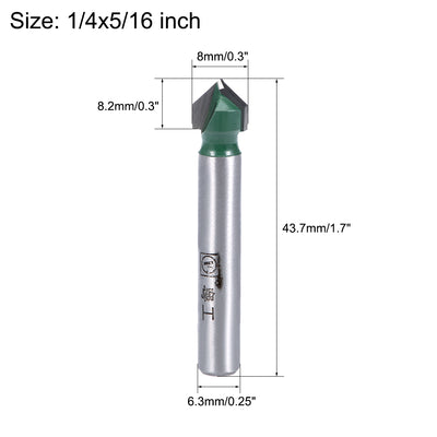 Harfington Router Bits 1/4 Shank 90 Degree V Type End Mill, Carbide for Woodworking Engraving Edge Trimmer