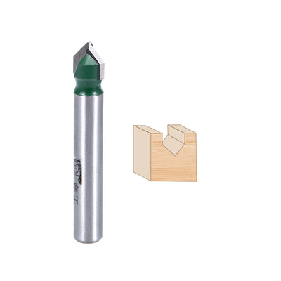 Harfington Router Bits 1/4 Shank 90 Degree V Type End Mill, Carbide for Woodworking Engraving Edge Trimmer