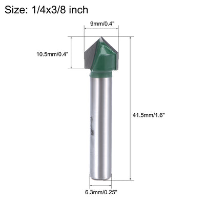 Harfington Router Bits 1/4 Shank 90 Degree V Type End Mill, Carbide for Woodworking Engraving Edge Trimmer