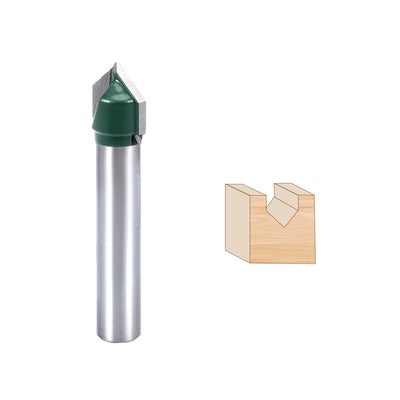 Harfington Router Bits 1/4 Shank 90 Degree V Type End Mill, Carbide for Woodworking Engraving Edge Trimmer