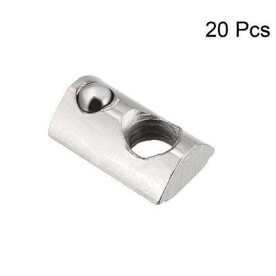 Harfington Roll-In Spring M5 T Nut, Roll Ball Elastic Nuts for 2020 Series Aluminum Extrusion Profile, 20 Pcs