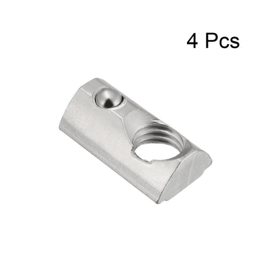 Harfington Roll-In Spring  T Nut, Roll Ball Elastic Nuts for 3030 Series Aluminum Extrusion Profile, 4 Pcs