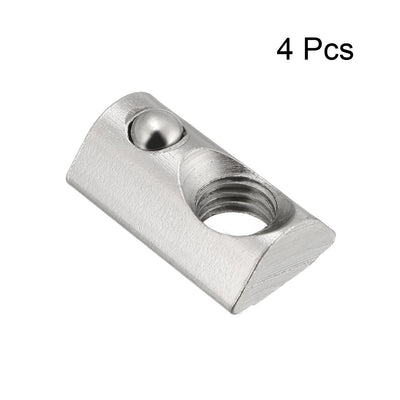 Harfington Roll-In Spring  T Nut, Roll Ball Elastic Nuts for 4040 Series Aluminum Extrusion Profile, 4 Pcs