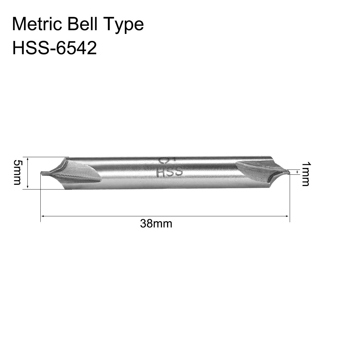 Harfington Combined Drills Metric Bell Type, 6542 HSS Countersinks 5pcs