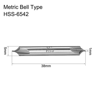 Harfington Combined Drills Metric Bell Type, 6542 HSS Countersinks 5pcs
