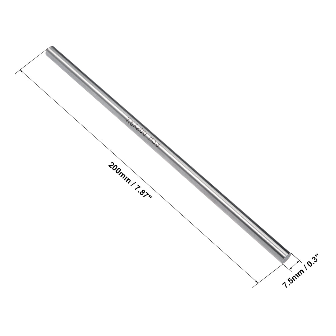 Harfington Round Rod 200mm Length HSS Lathe Bar Stock DIY Craft Tool 2 Pcs